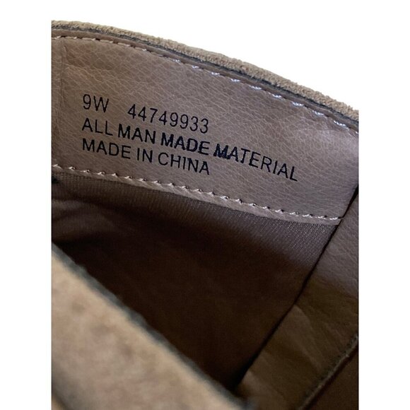 Taupe Faux Suede Ankle Boots With Gold Buckle - Picture 6 of 7